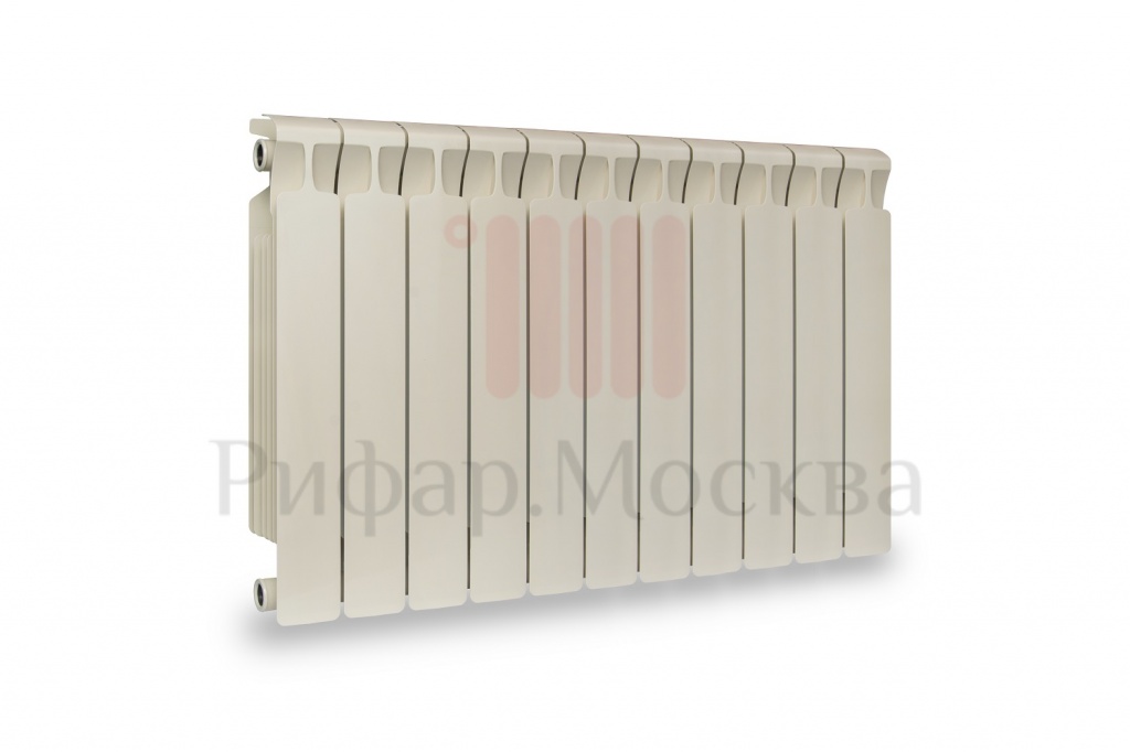 Биметаллический радиатор Rifar Monolit 500 - 11 секций Айвори