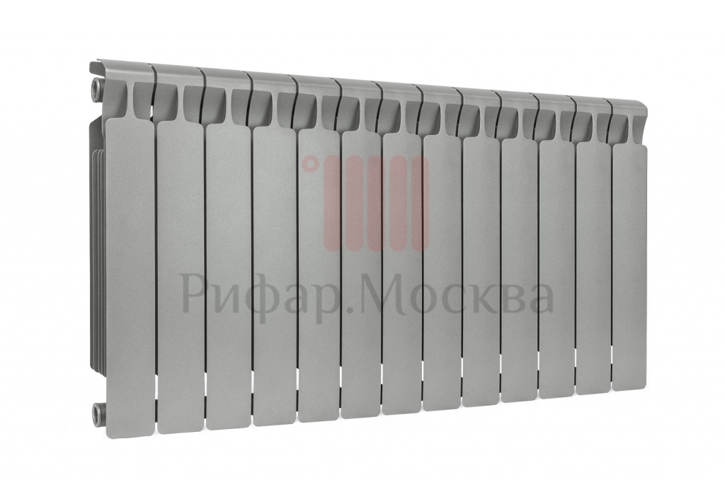 Биметаллический радиатор Rifar Monolit Ventil 350 - 13 секций титан  нижнее правое подключение