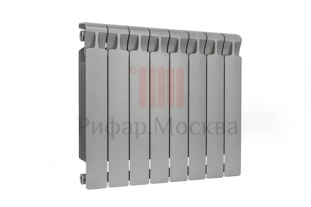 Биметаллический радиатор Rifar Monolit Ventil 350 - 8 секций титан нижнее левое подключение