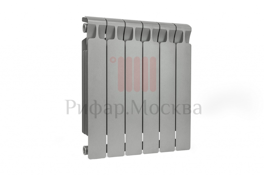 Биметаллический радиатор Rifar Monolit Ventil 350 - 6 секций титан  нижнее левое подключение