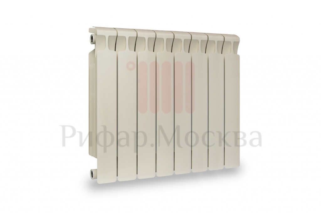Биметаллический радиатор Rifar Monolit Ventil 350 - 8 секций Айвори нижнее правое подключение