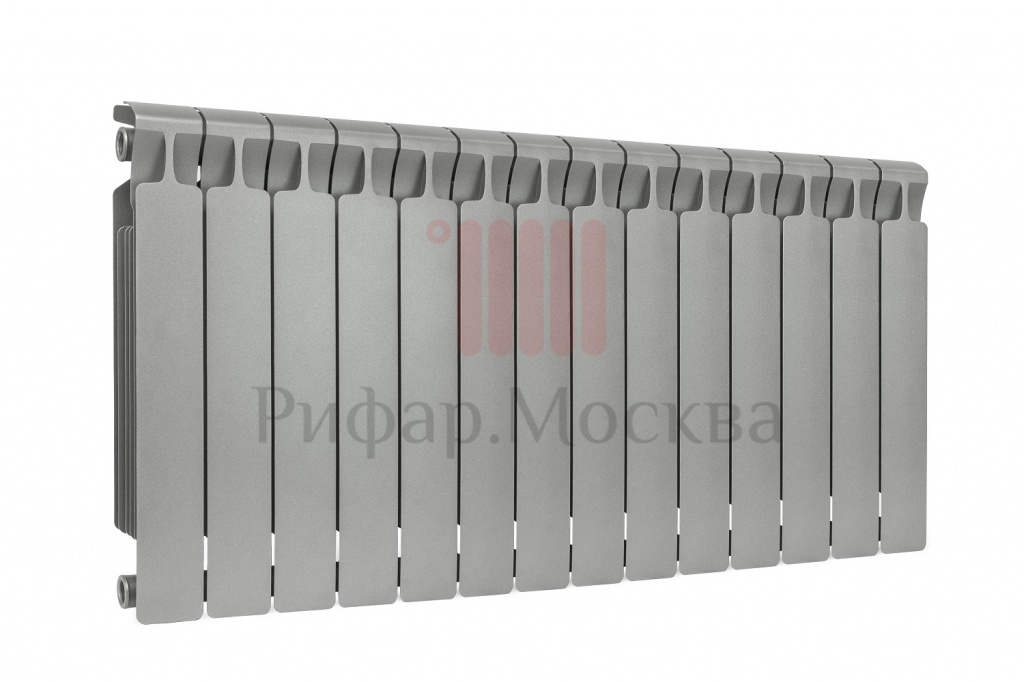 Биметаллический радиатор Rifar Monolit Ventil 350 - 14 секций  титан нижнее правое подключение