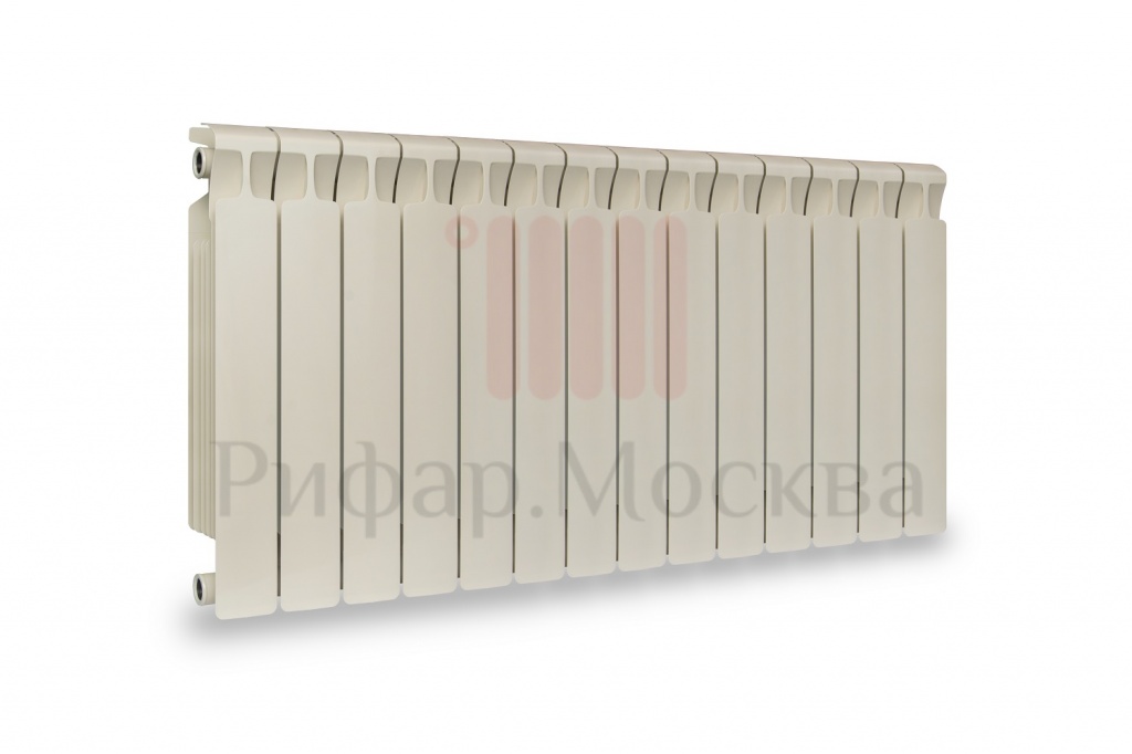 Биметаллический радиатор Rifar Monolit 350 - 14 секций Айвори