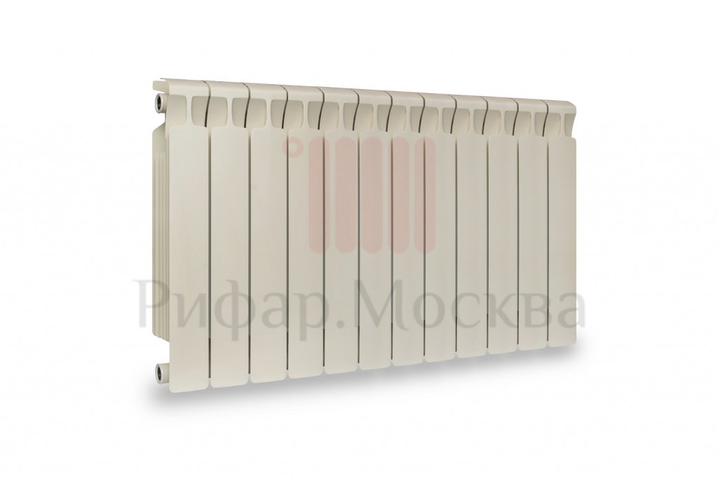 Биметаллический радиатор Rifar Monolit 500 - 12 секций Айвори