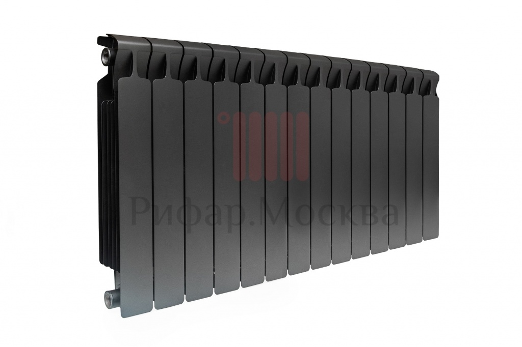 Биметаллический радиатор Rifar Monolit 500 - 14 секции Ral 9005