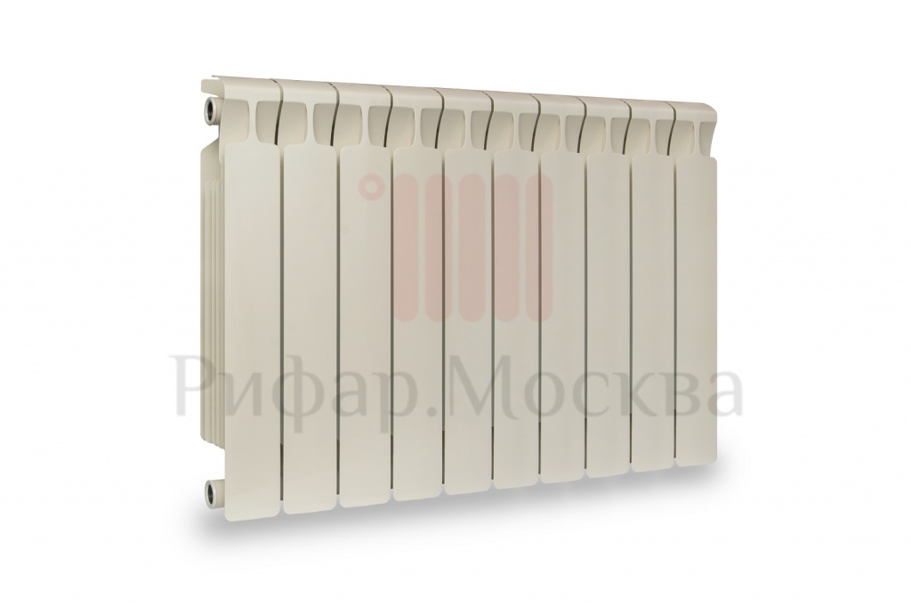 Биметаллический радиатор Rifar Monolit Ventil 350 - 10 секций айвори нижнее правое подключение