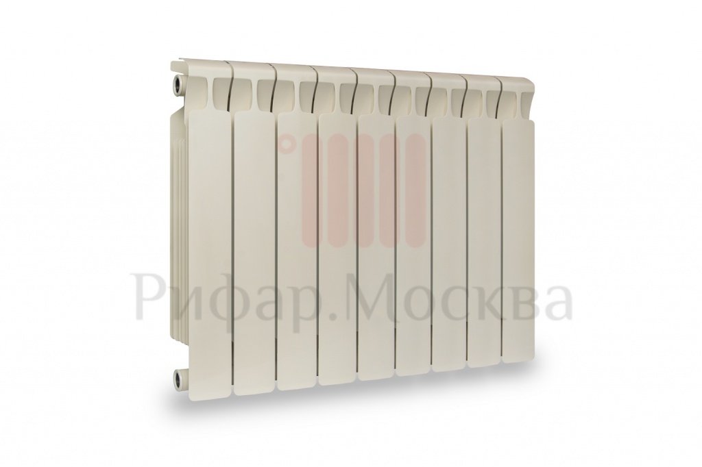 Биметаллический радиатор Rifar Monolit Ventil 350 - 9 секций  айвори нижнее правое подключение