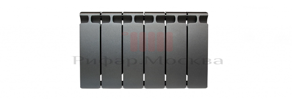 Биметаллический радиатор Rifar Monolit 300 - 6 секции Антрацит