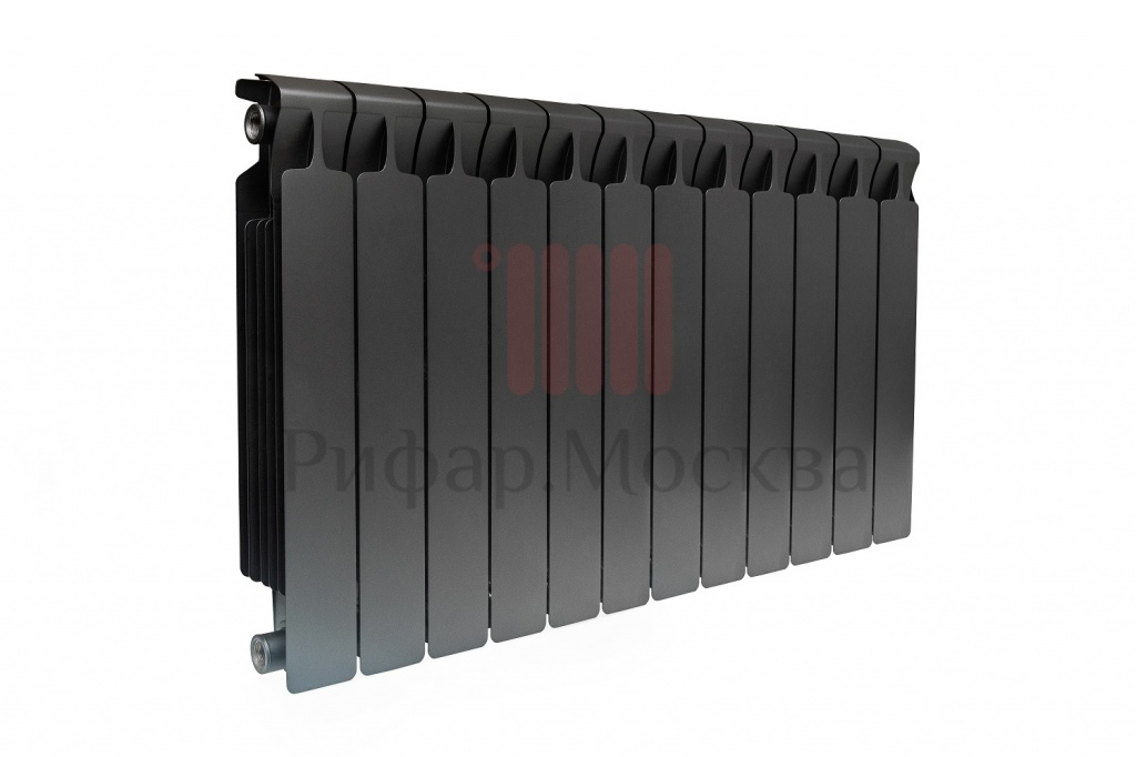 Биметаллический радиатор Rifar Monolit 500 - 12 секций Ral 9005