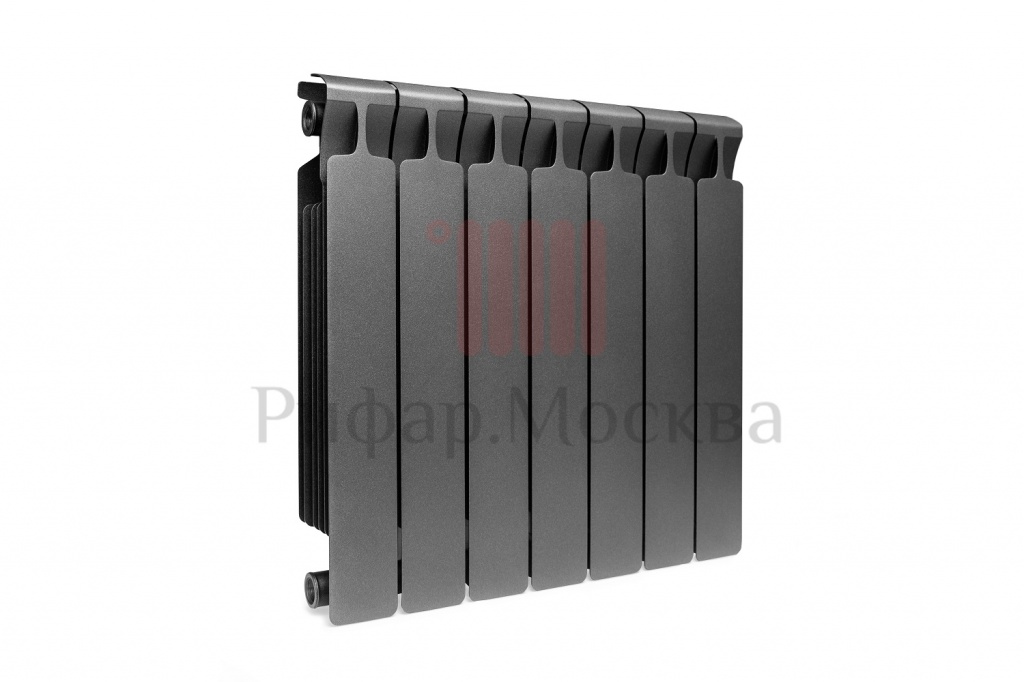 Биметаллический радиатор Rifar Monolit Ventil 350 - 7 секций  антрацит нижнее правое подключение