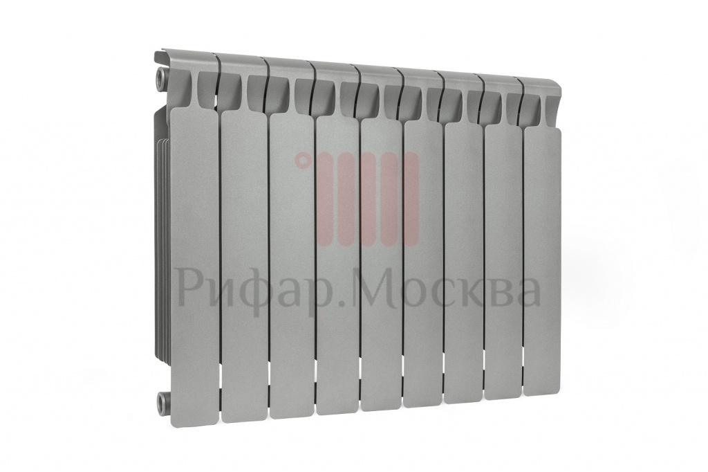 Биметаллический радиатор Rifar Monolit Ventil 350 - 9 секций титан  нижнее левое подключение