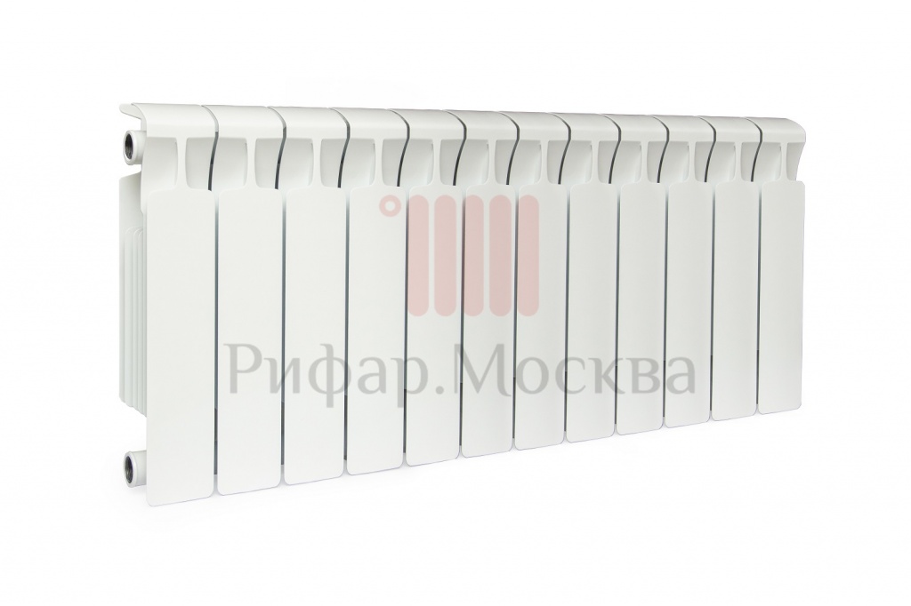 фото Биметаллический радиатор Rifar Monolit 350 - 12 секций боковое подключение