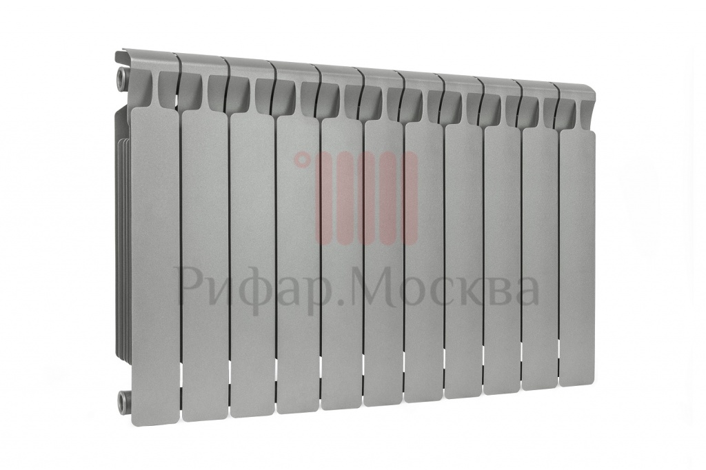 Биметаллический радиатор Rifar Monolit Ventil 350 - 11 секций титан нижнее левое подключение