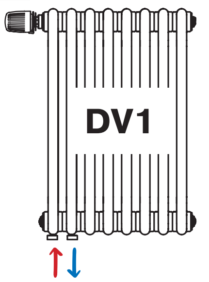 Rifar Tubog Ventil нижнее подключение с термостатическим клапаном (DV1)