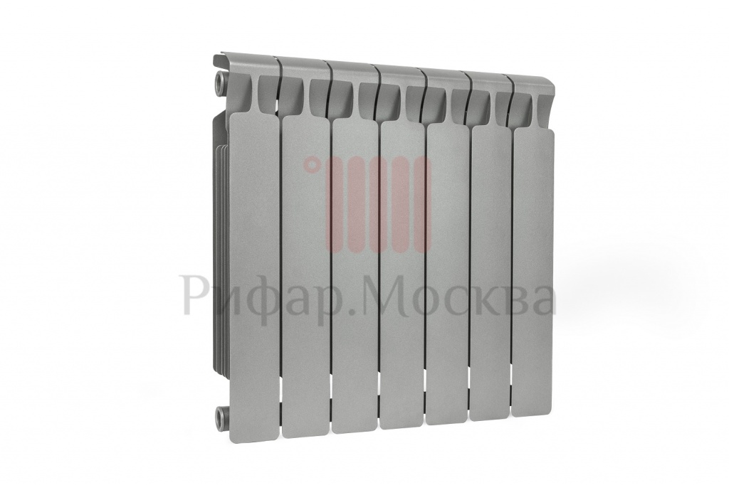 Биметаллический радиатор Rifar Monolit Ventil 350 - 7 секций титан  нижнее левое подключение