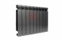 Биметаллический радиатор Rifar Monolit Ventil 500 - 9 секций Антрацит нижнее правое подключение