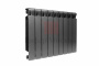 Биметаллический радиатор Rifar Monolit Ventil 350 - 9 секций антрацит  нижнее правое подключение